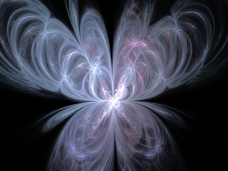 Fractal Butterfly Pattern — White