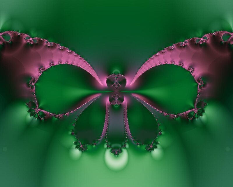 Fractal Butterfly Shape — Green, Abstract