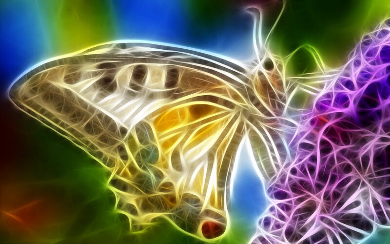 Fractal Butterfly — Yellow