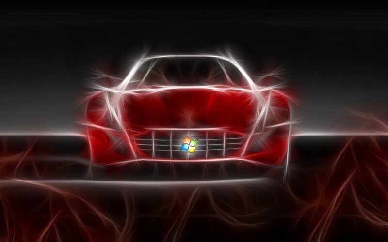 fractal car with Windows logo