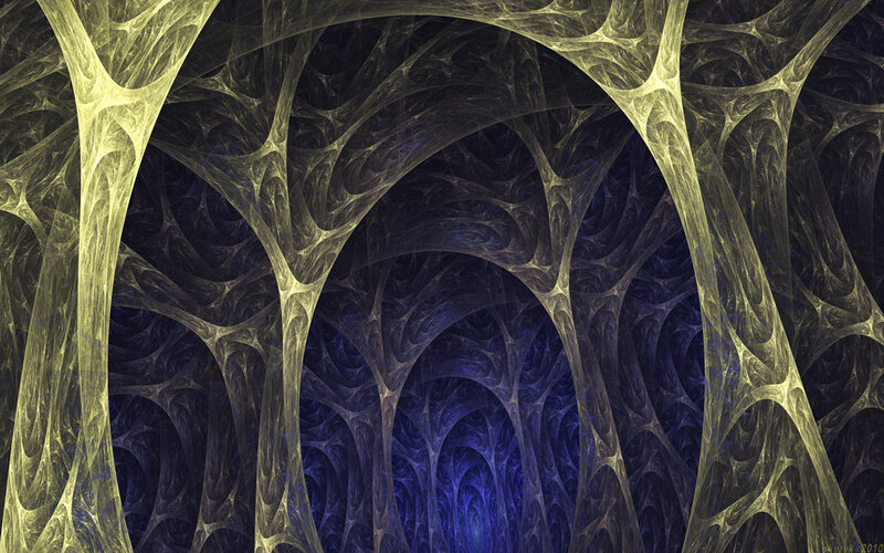 Fractal Cave Structure — Yellow