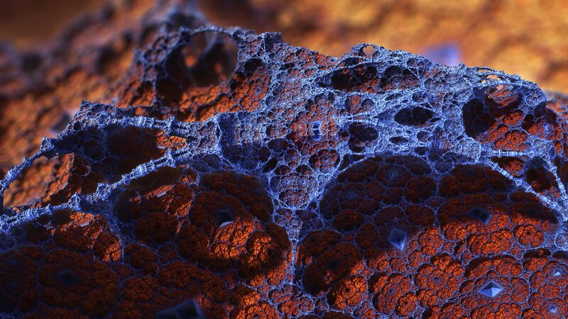 Fractal Cellular Structure — Blue