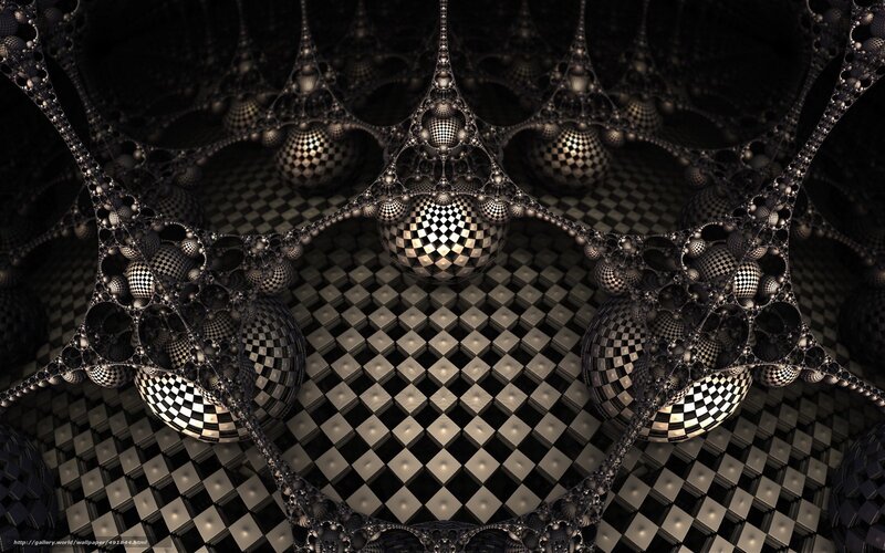 Fractal Checkerboard Structure — Black