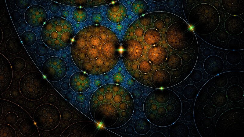 Fractal Circle Pattern — Blue, Hypnotic