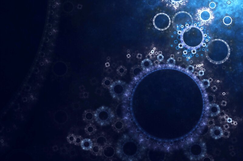 Fractal Circle Pattern — Blue, Mysterious