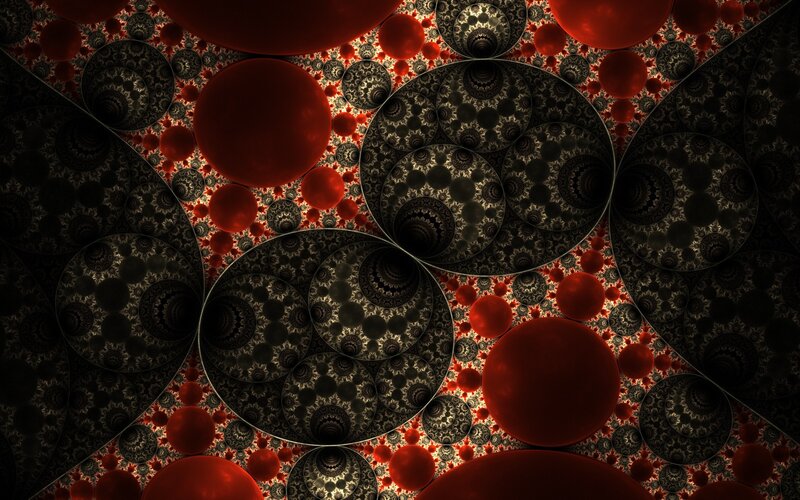 Fractal Circle Pattern — Red