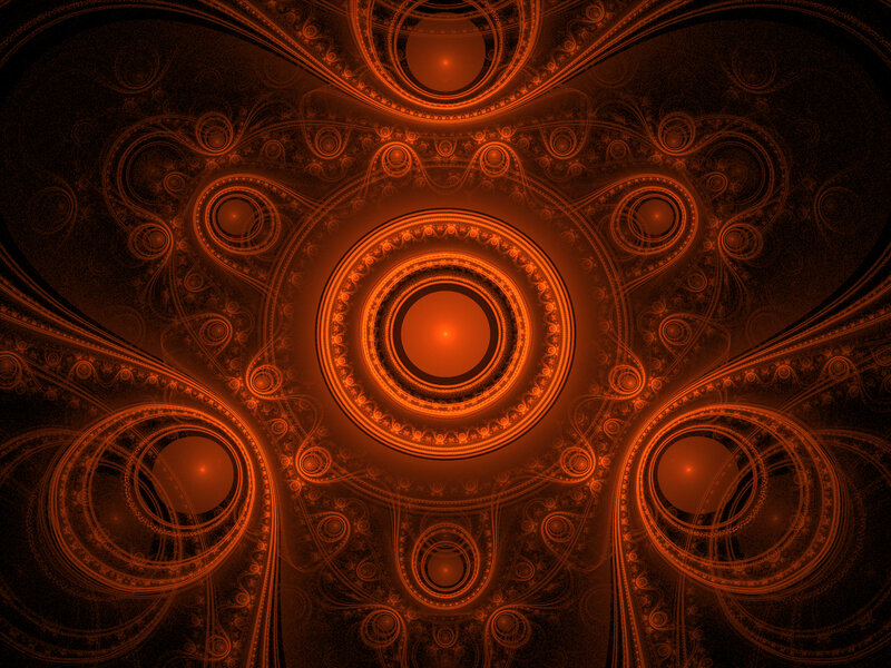 Fractal Circular Pattern — Orange