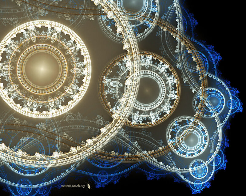 Fractal Circular Patterns — Blue, Dramatic