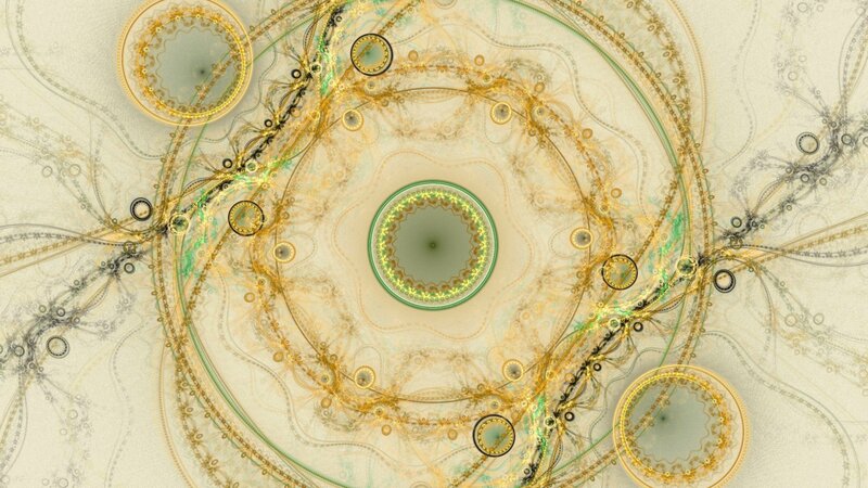 Fractal Circular Patterns — Gold, Calm