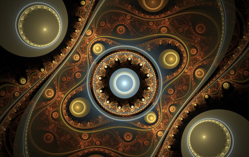 Fractal Circular Patterns — Gold