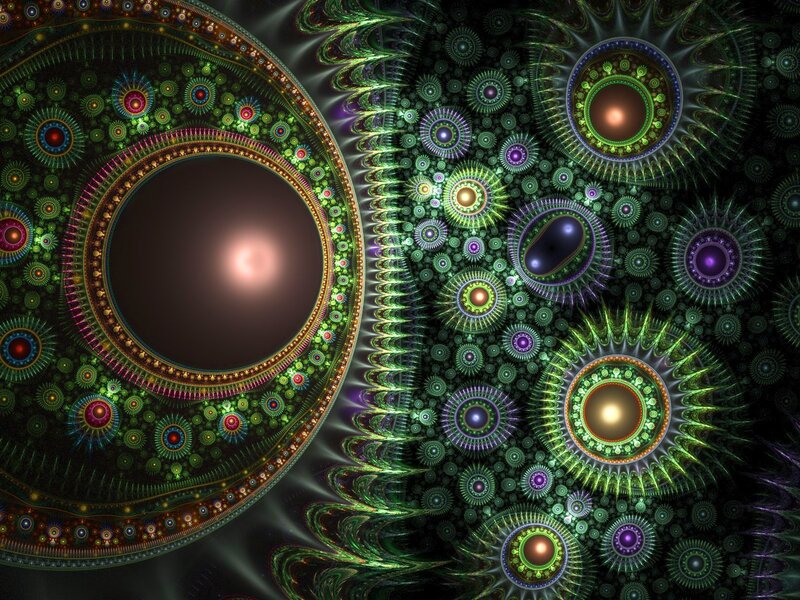 Fractal Circular Patterns — Green, Hypnotic