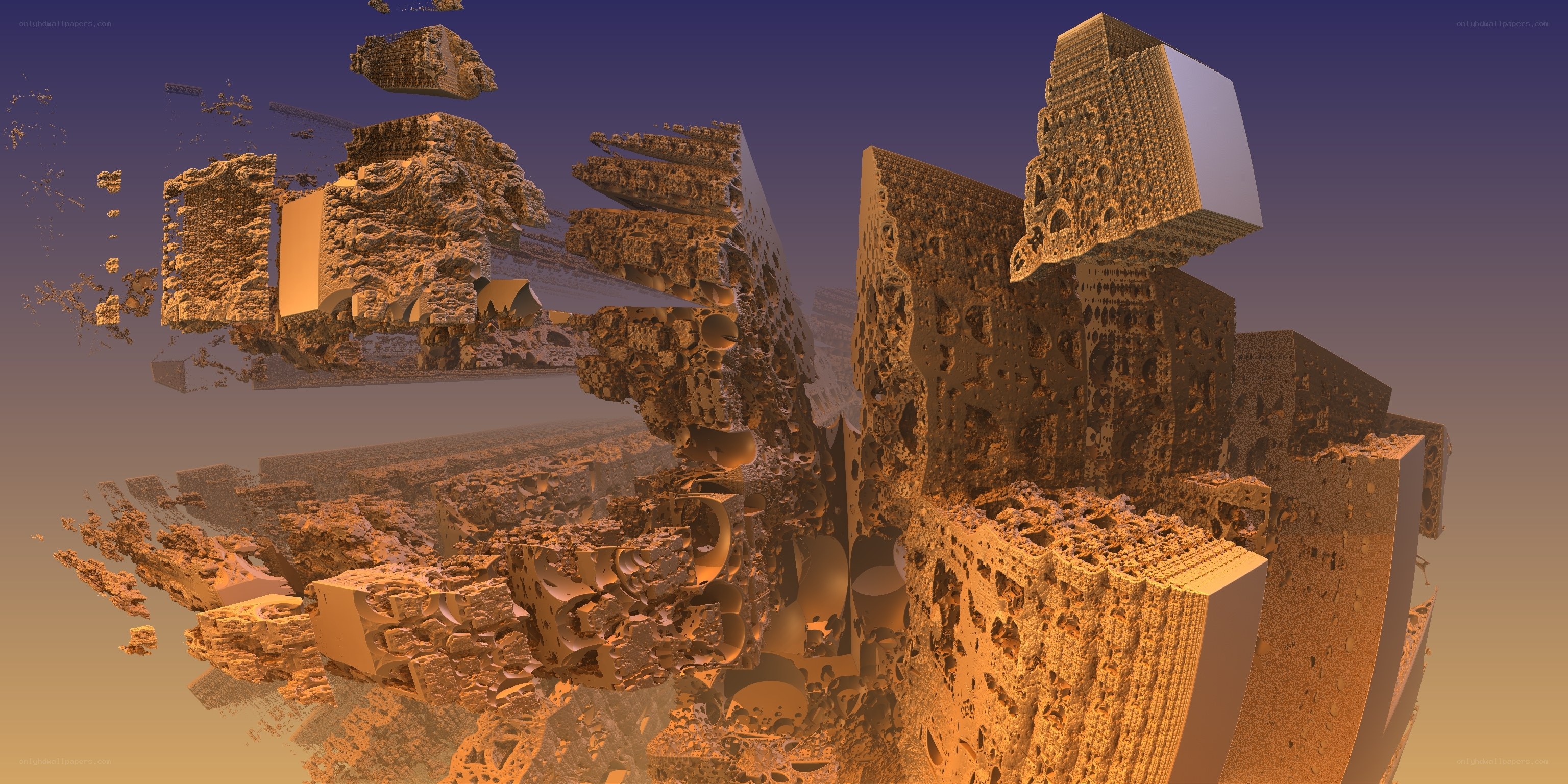 Fractal cityscape in space