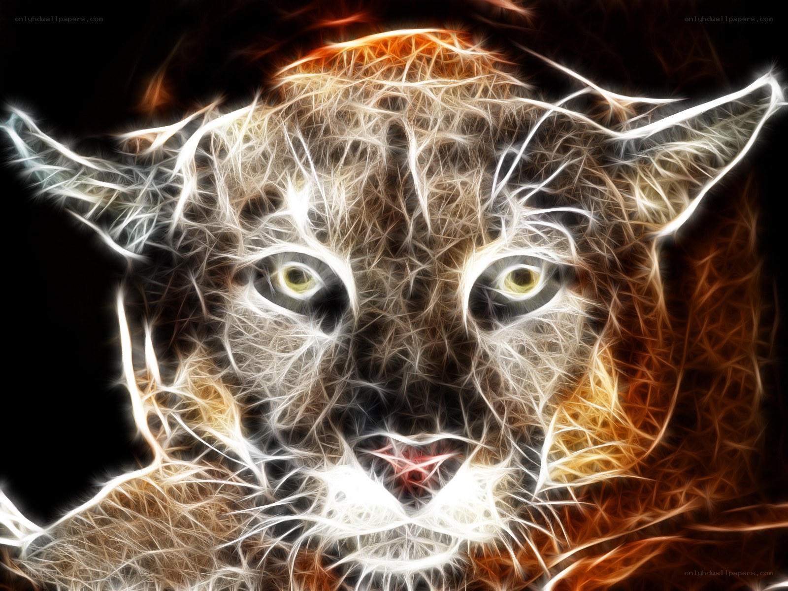 fractal cougar portrait
