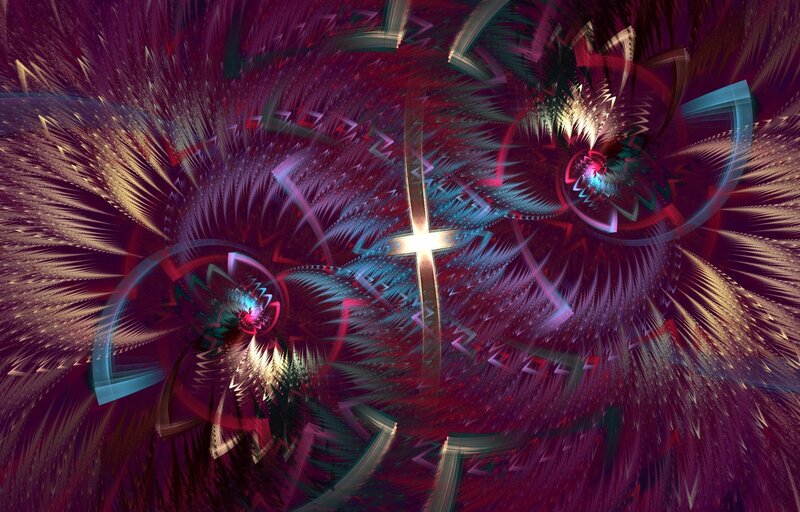 Fractal cross with spirals