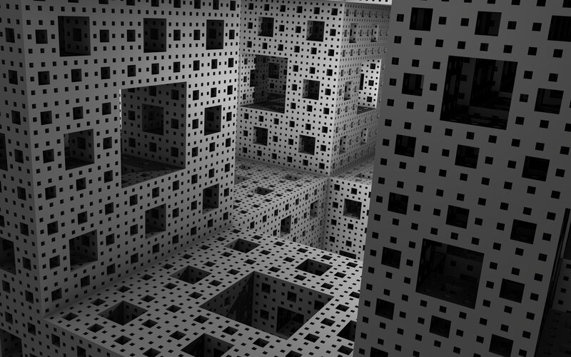 Fractal Cube Structure — Black, Abstract