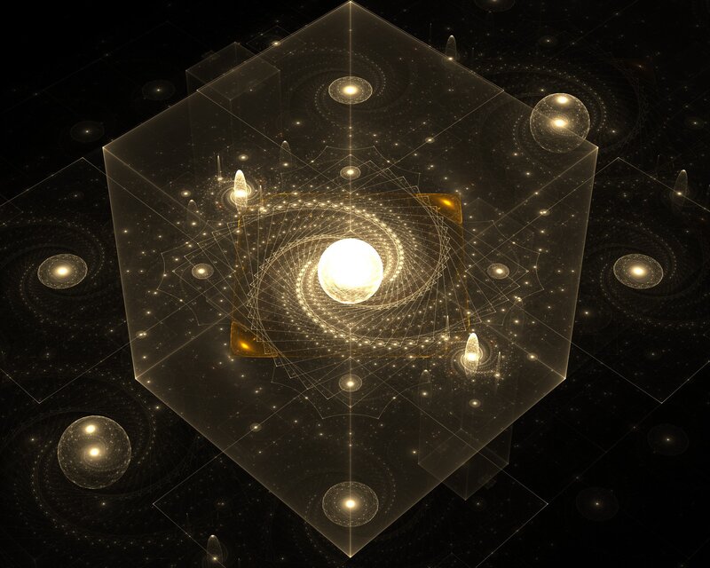Fractal Cube with Galaxies