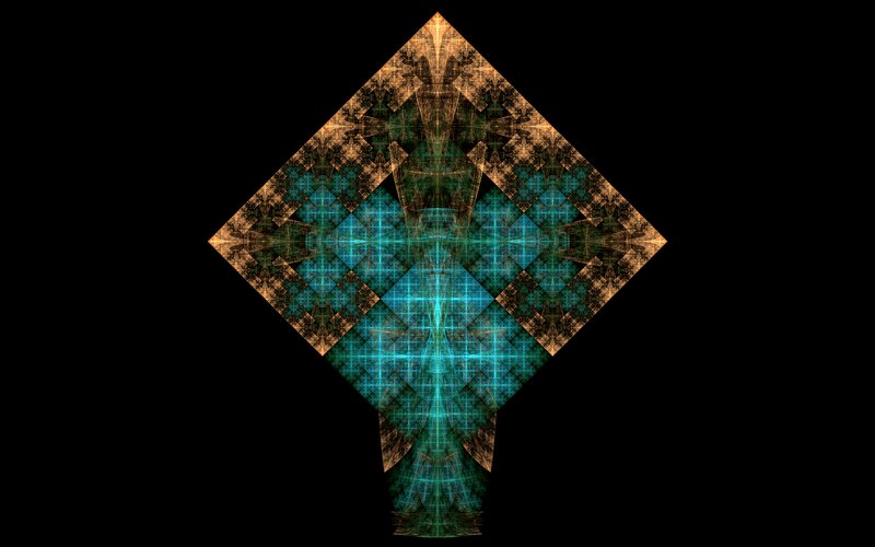 Fractal Diamond Pattern — Teal