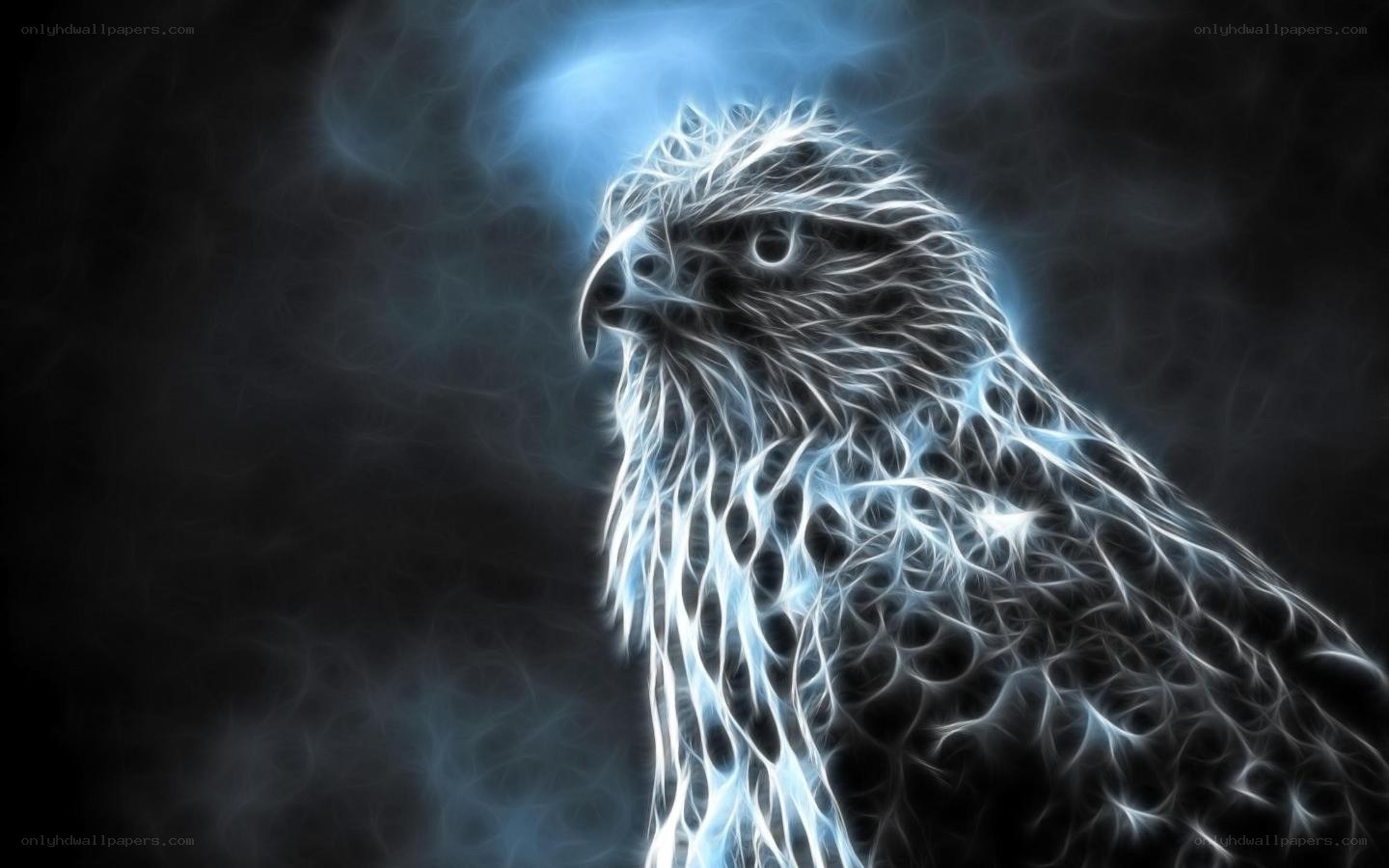 fractal eagle portrait