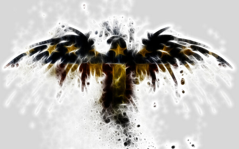 fractal eagle with flag colors