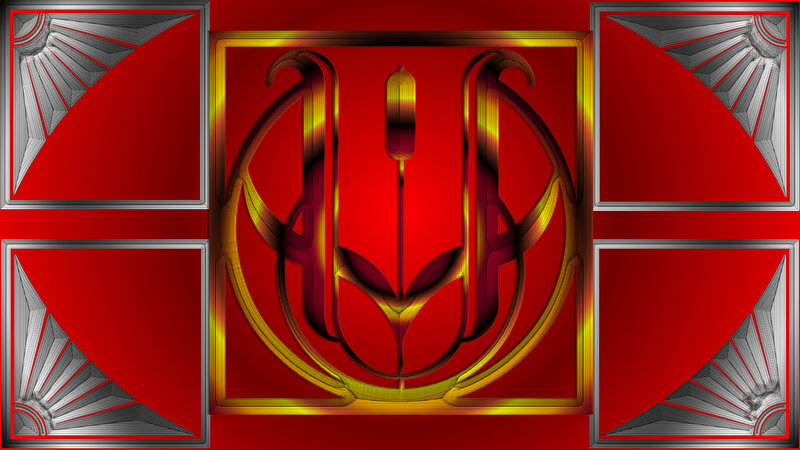 Fractal Emblem on Red Background