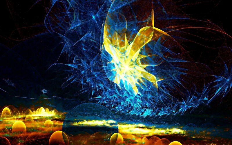 Fractal Energy Burst — Blue