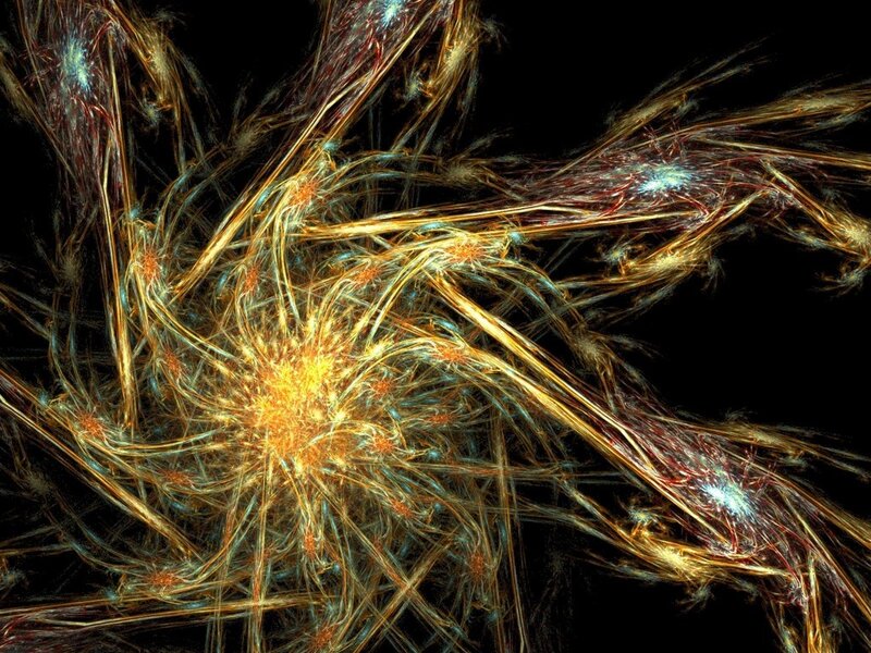 Fractal Energy Burst — Yellow, Dynamic, Abstract