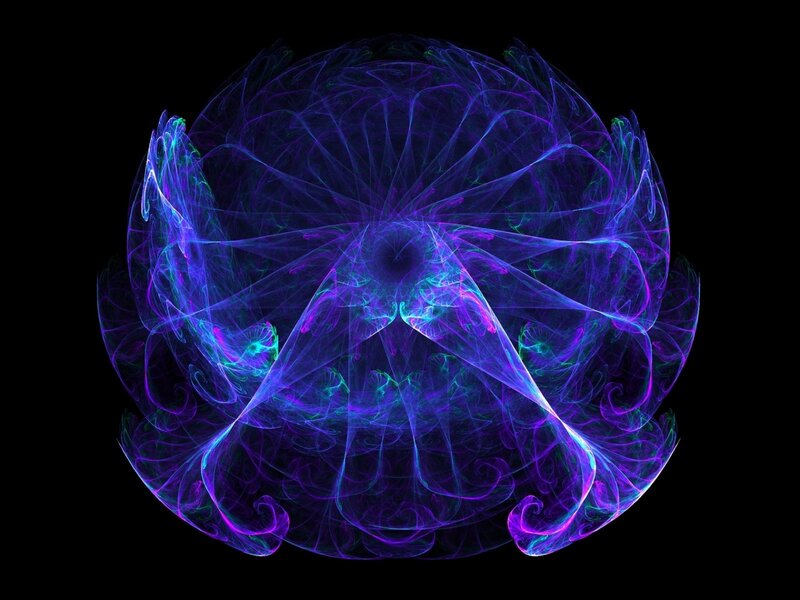 Fractal Energy Sphere — Purple, Mystical, Abstract