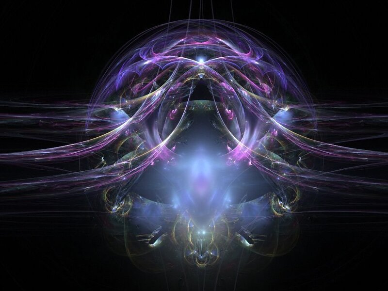 Fractal Energy Sphere — Purple, Mystical, Digital Art