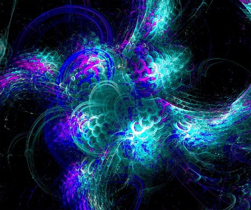 Fractal Energy Swirl — Blue, Energetic