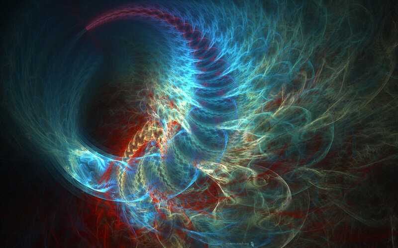 Fractal Energy Swirl — Blue