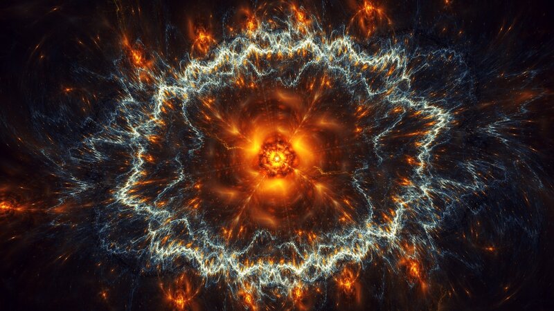 Fractal Explosion in Space — Orange