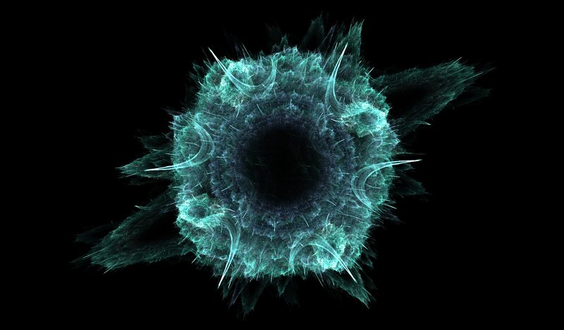 Fractal Explosion in Space — Teal
