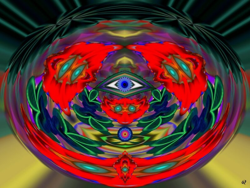 Fractal Eye Design — Red