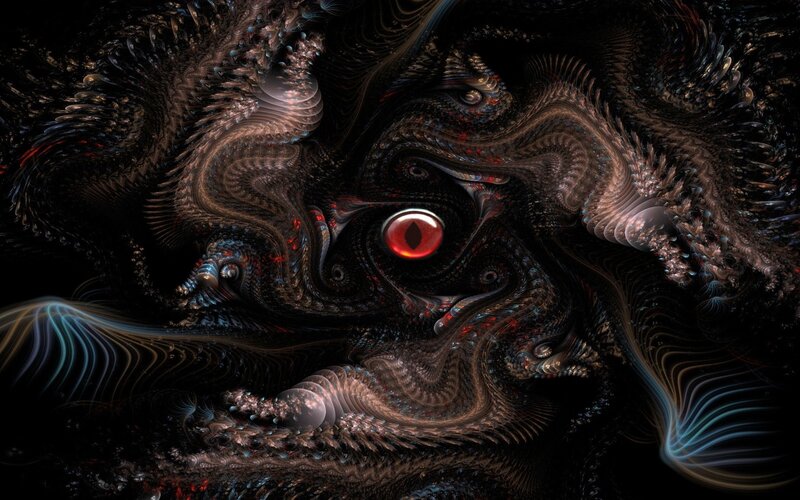 fractal eye in dark vortex