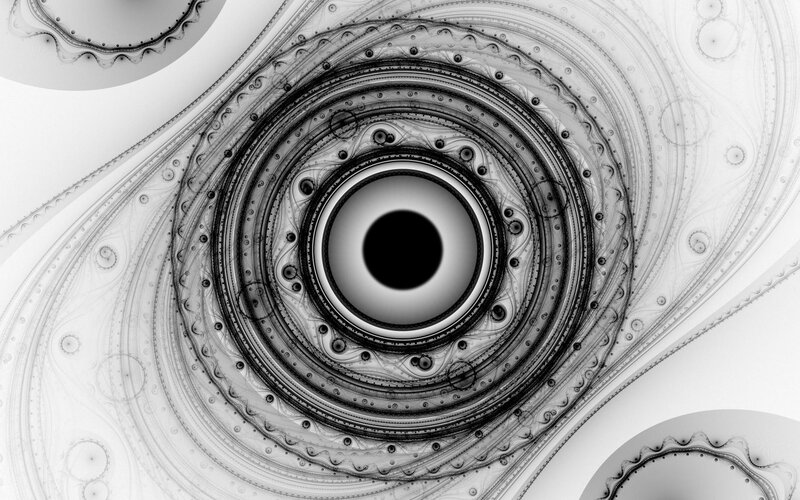 Fractal Eye Pattern — Black, Hypnotic, Abstract