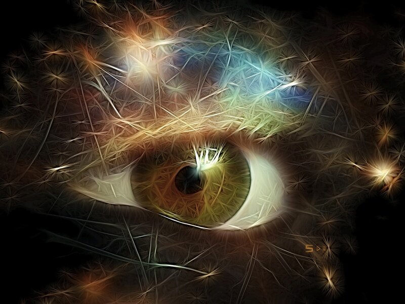 Fractal Eye Pattern — Black