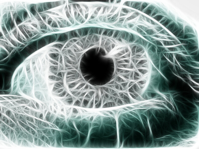 Fractal Eye Pattern — White