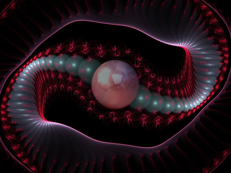 fractal eye with glowing patterns