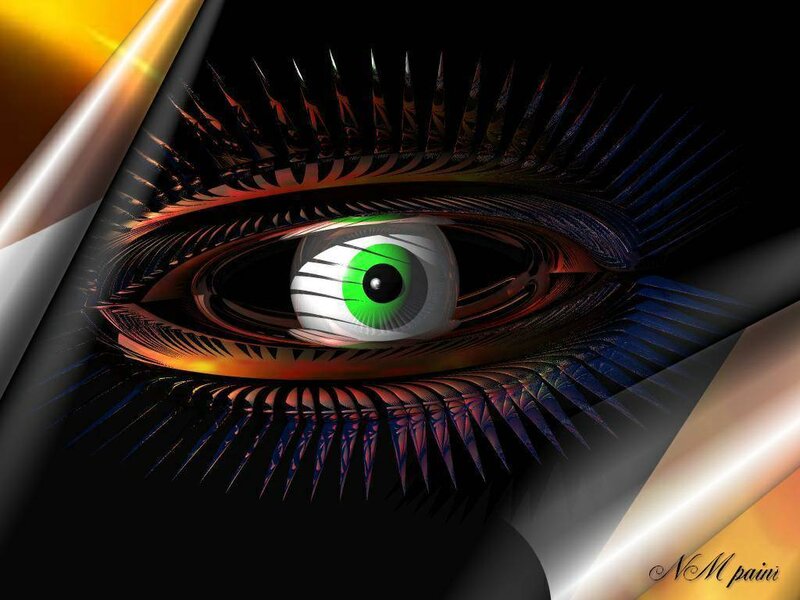 fractal eye with green iris