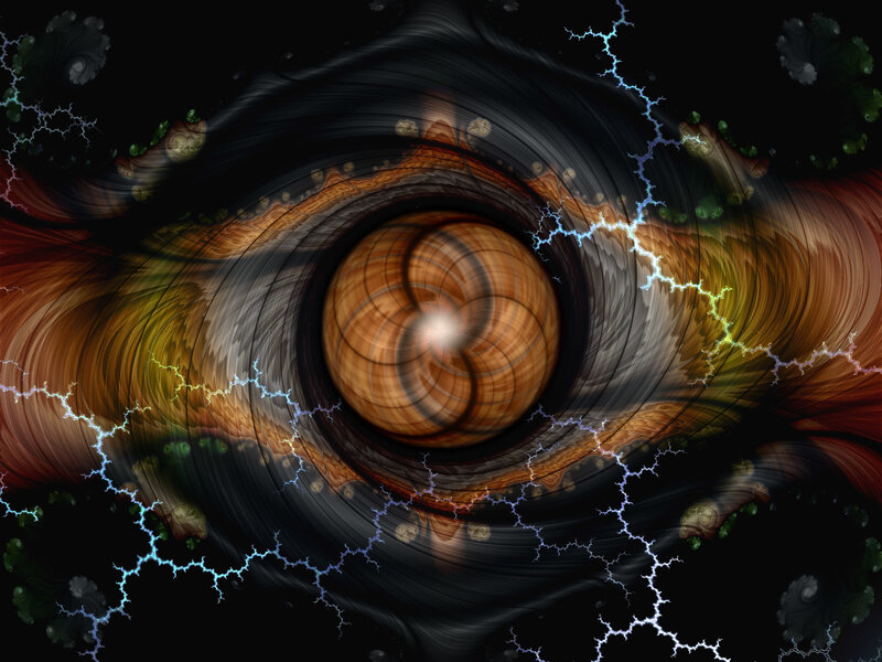 fractal eye with lightning