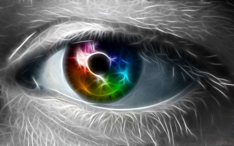 fractal eye with rainbow iris