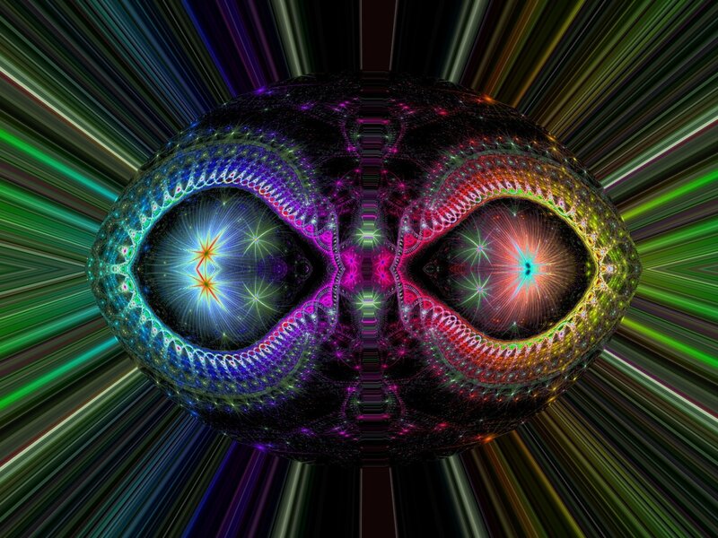 fractal eyes in cosmic light