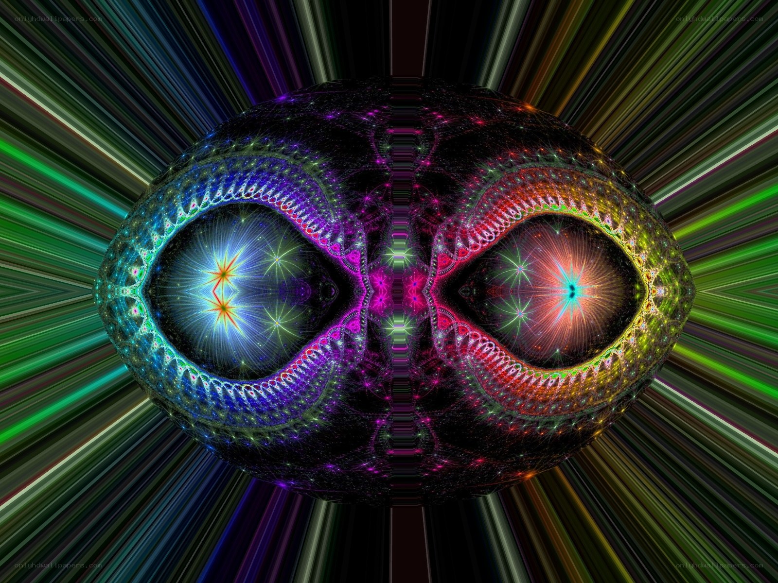 fractal eyes in cosmic light
