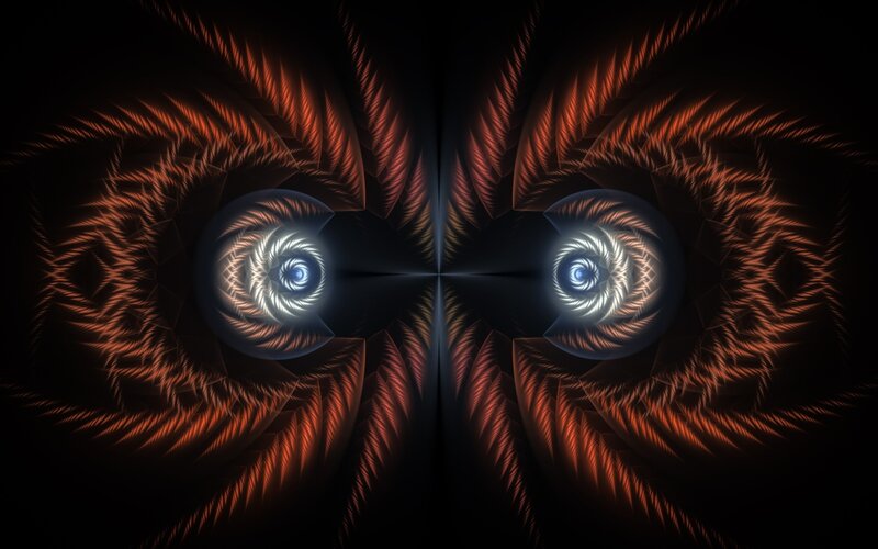 fractal eyes in darkness