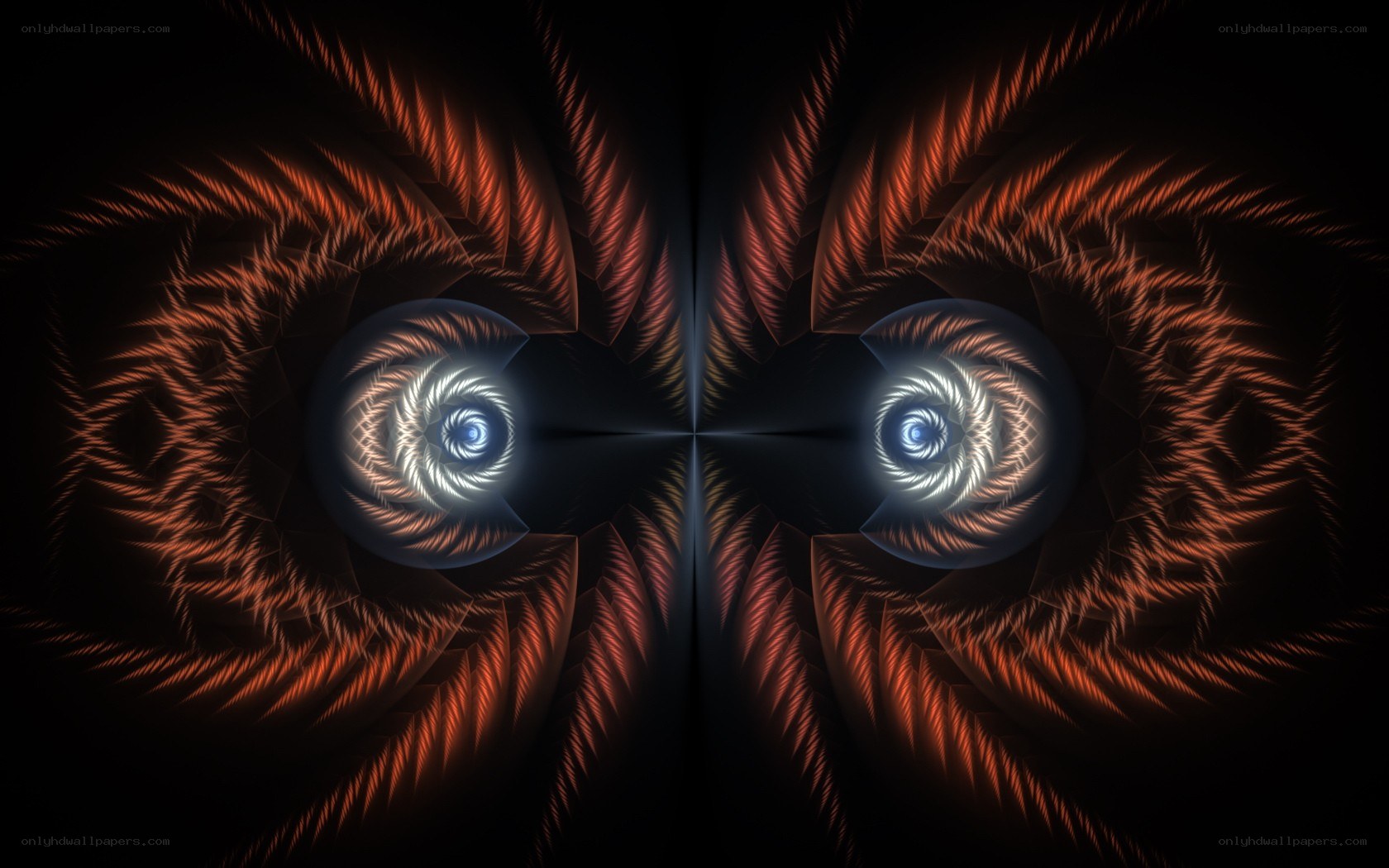 fractal eyes in darkness