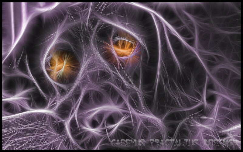 Fractal eyes in purple light