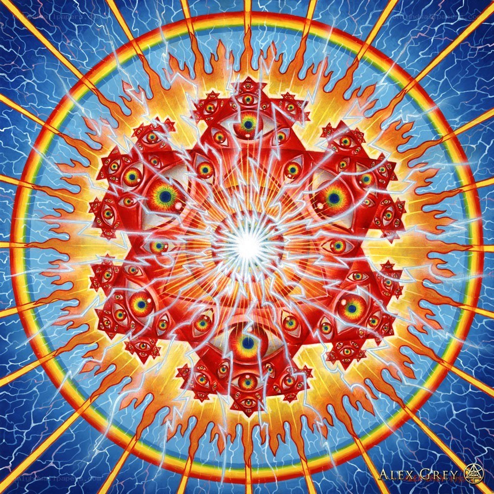 Fractal eyes mandala artwork