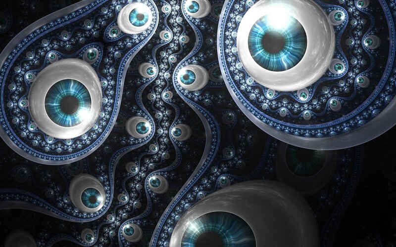 Fractal Eyes Pattern — Blue