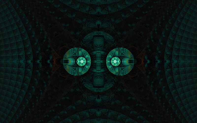 Fractal Eyes Pattern — Teal