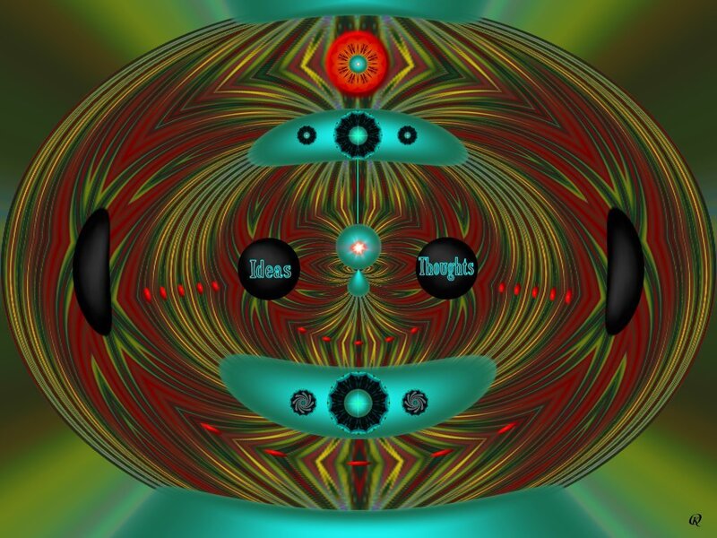 Fractal face with ideas and thoughts
